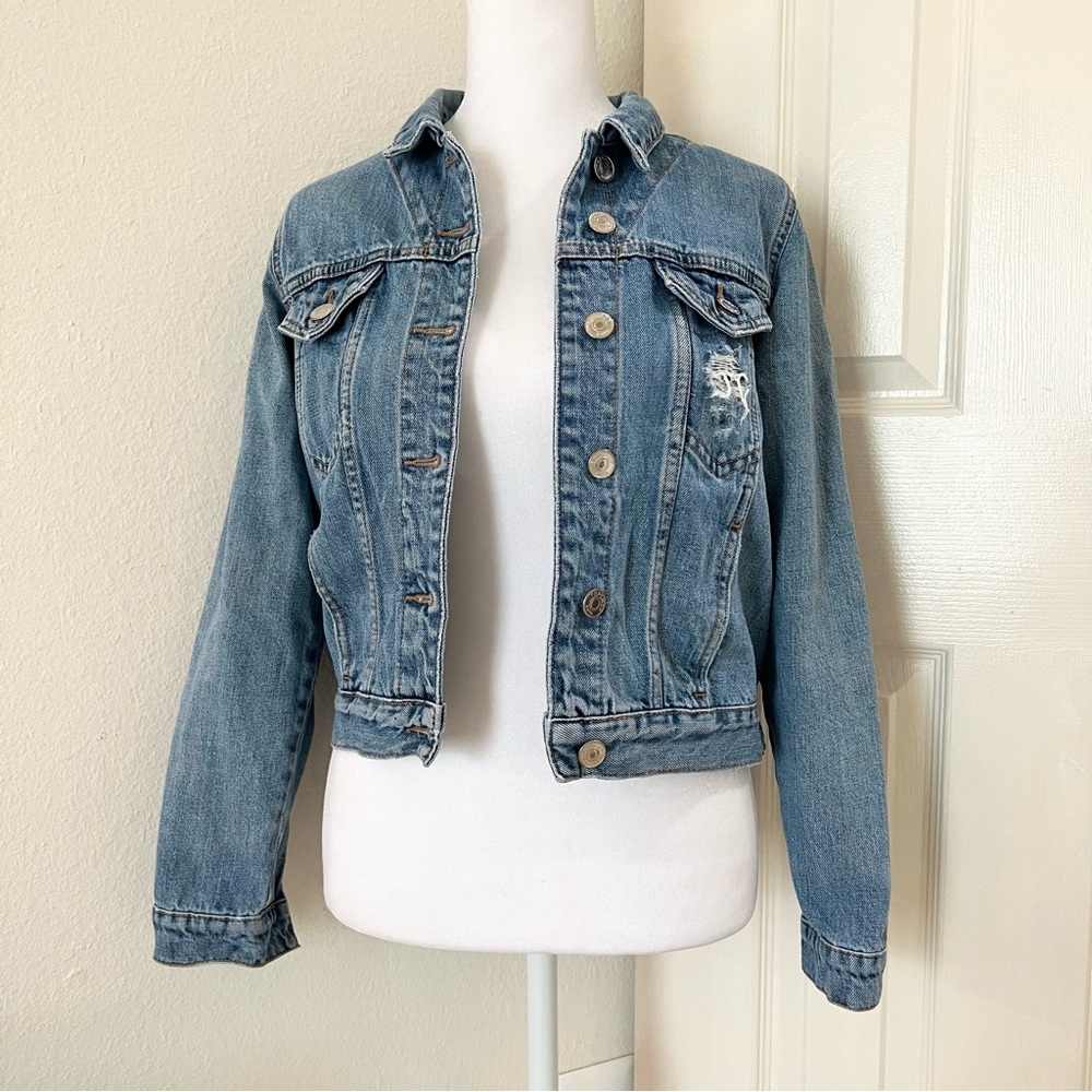 Cropped Jean Jacket TOPSHOP UK